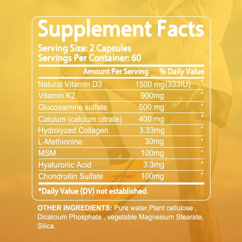 Calcium, Magnesium, Vitamin D3 & K2 - Supports Joint Pain Relief, Anti-Inflammatory, Joint, Immune Health, 120 Capsules - silverfoxgoods